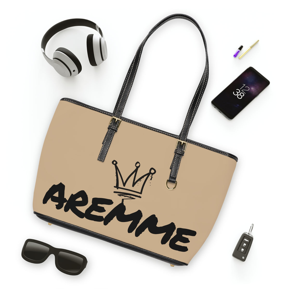 AREMME PU Leather Shoulder Bag