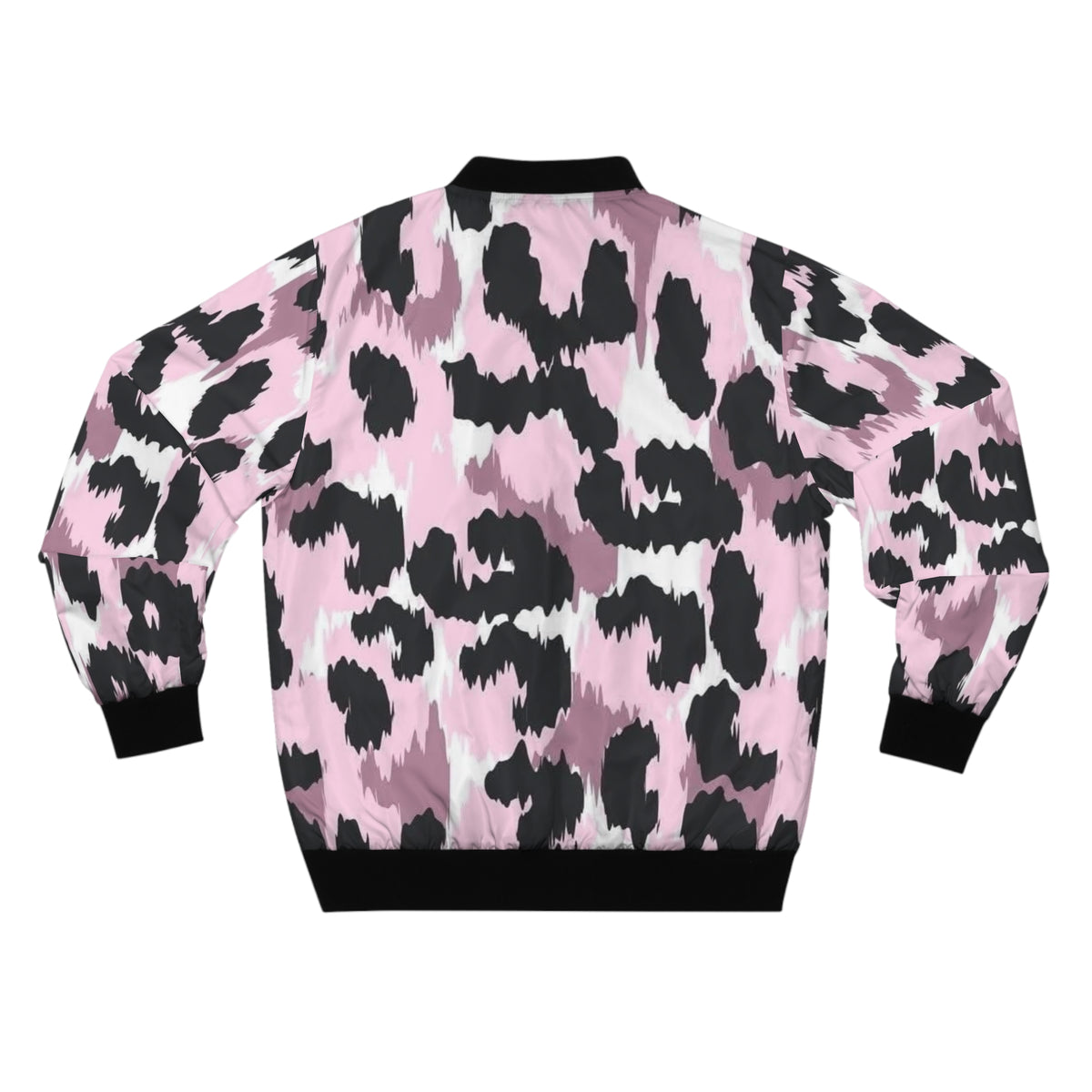 Pink Leopard Print Bomber Jacket