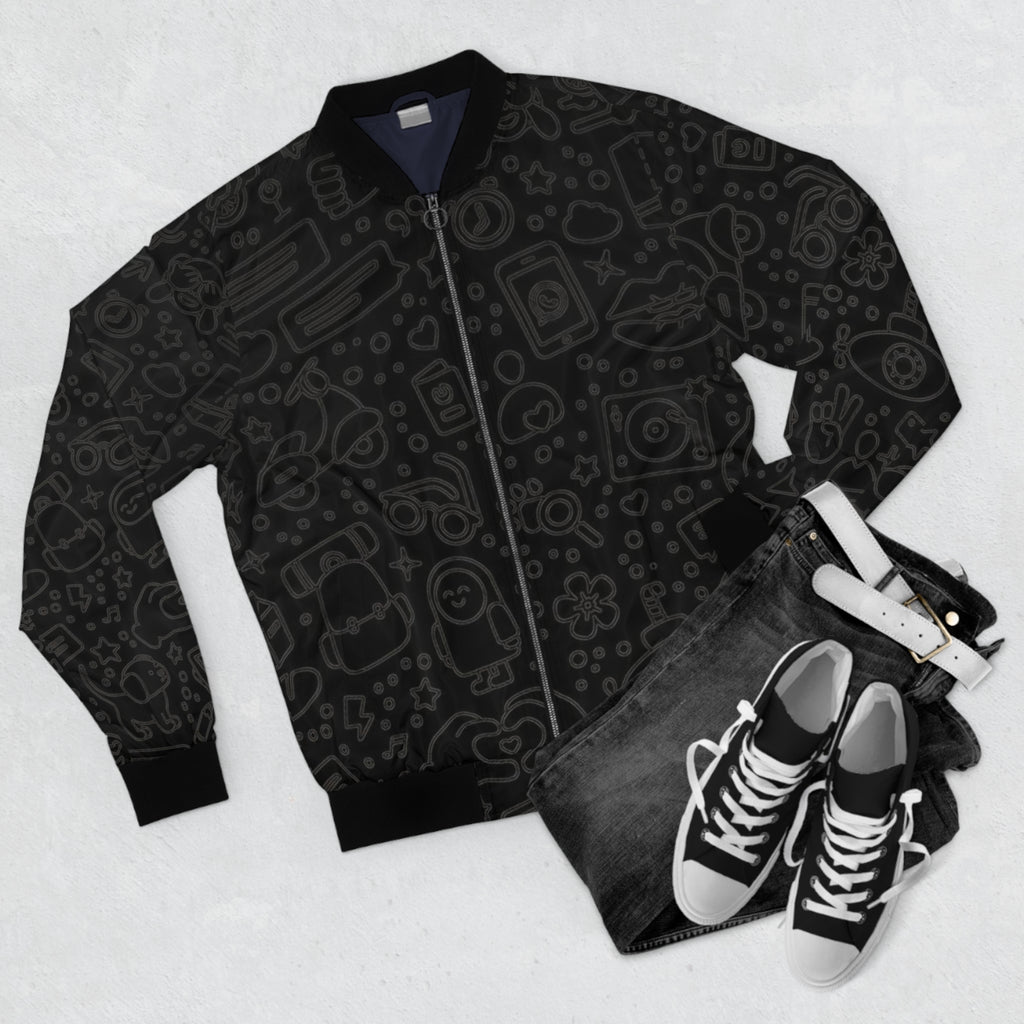 "BLACK SKETCH" Bomber Jacket